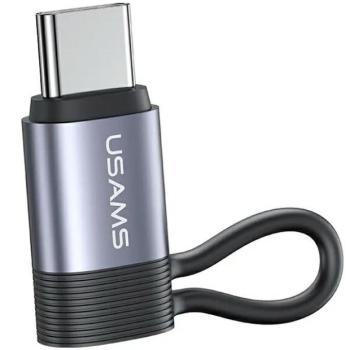 USAMS adapter AU17 Lightning - USB-C 30W acél SJ677LN01 (US-SJ677) kép