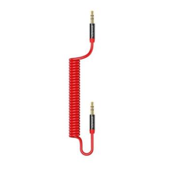 USAMS Adapter rugós audio jack 3,5mm -3,5mm 1,2m piros kép