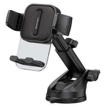 USAMS autós tartó (tapadókorongos, műszerfalra, szélvédőre, gravitásciós, állítható, 4.7-7.2&quot; méret, hosszú kar) FEKETE Realme C30, Nokia XR21, Xiaomi Poco F5 Pro, ZTE Blade V40 Des kép