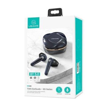 USAMS Bluetooth fülhallgató 5.0 TWS SD sorozat vezeték nélküli kék BHUSD02 kép