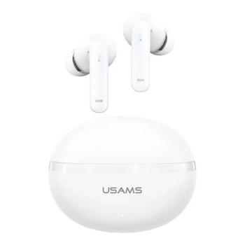 USAMS ECHO E02 bluetooth fülhallgató SZTEREO (v5.3, TWS, aktív zajszűrő + töltőtok) FEHÉR kép