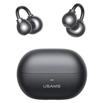USAMS ECHO R02 bluetooth fülhallgató SZTEREO (v5.3, TWS, zajszűrő, fülre akasztható + töltőtok) FEKETE kép