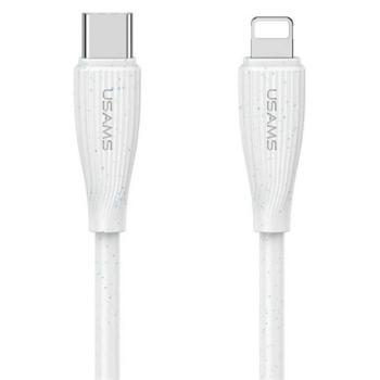 USAMS GREEN SERIES adatkábel (Type-C - lightning, 30W, gyorstöltő, 100cm) FEHÉR kép