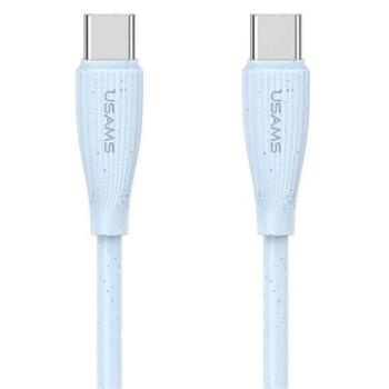 USAMS GREEN SERIES adatkábel (USB - Type-C, 60W, gyorstöltő, 100cm) VILÁGOSKÉK kép