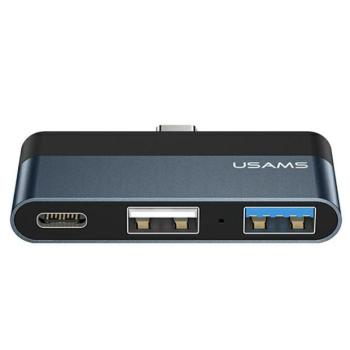 USAMS HUB adapter USB 2.0/USB 3.0/USB-C szürke SJ490HUB01 (US-SJ490) kép