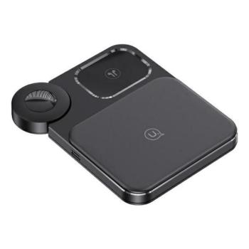 USAMS indukciós töltő 3w1 15W fekete CD190WXC01 (US-CD190) kép