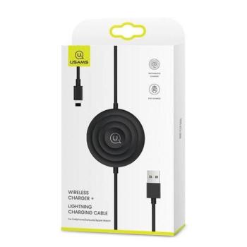 USAMS indukciós töltő US-CC096 10W z kablem lightning fekete CC96WH01 kép