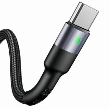USAMS kábel fonott U26 USB-C 1m 1db készlet 3A gyorstöltés fekete SJ313TC01 (US-SJ313) kép