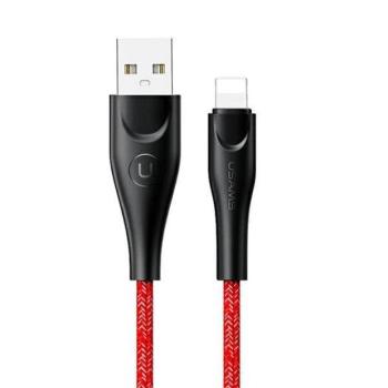 USAMS kábel fonott U41 lightning 1m 2A piros SJ391USB02 (US-SJ391) gyorstöltés kép