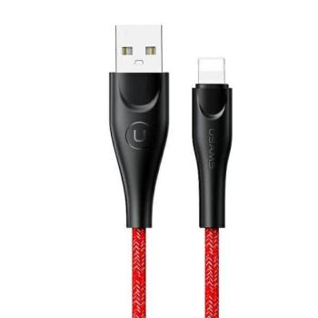 USAMS kábel fonott U41 lightning 3m 2A piros SJ397USB02 (US-SJ397) gyorstöltés kép