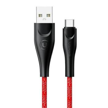USAMS kábel fonott U41 USB-C 2m 2A piros SJ395USB02 (US-SJ395) kép