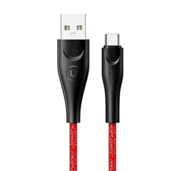USAMS kábel fonott U41 USB-C 3m 2A piros SJ398USB02 (US-SJ398) gyorstöltés kép