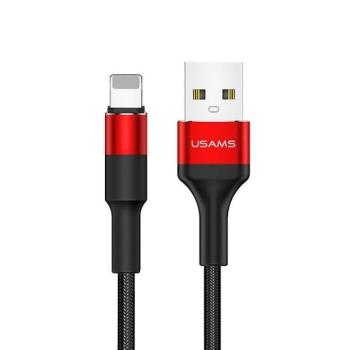 USAMS kábel fonott U5 2A lightning piros 1,2m SJ220IP02 (US-SJ220) kép