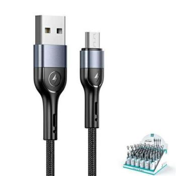 USAMS kábel fonott U55 2A micro USB 1db készlet U55 fekete 1m SJ450ZJ01 (US-SJ450) SJ450USBSG01 kép