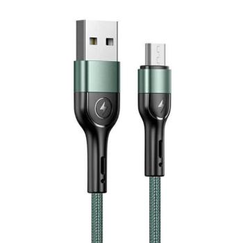 USAMS kábel fonott U55 2A micro USB 1db készlet U55 zöld 1m SJ450USBSG02 (US-SJ450) kép