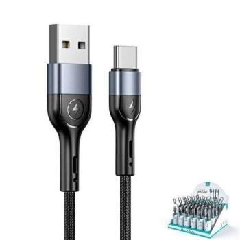 USAMS kábel fonott U55 2A USB-C 1db készlet U55 fekete 1m SJ449ZJ01 (US-SJ449) kép