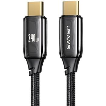 USAMS kábel fonott U82 USB-C na USB-C 1.2m 240W PD 3.1 Fast Charging fekete SJ580USB01 (US-SJ580) kép