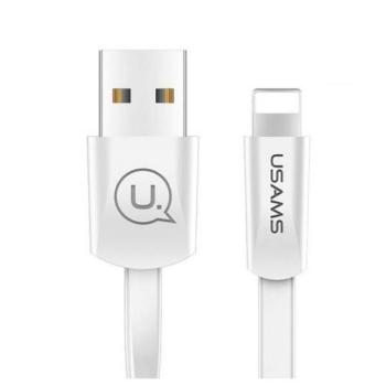 USAMS kábel lapos U2 Lightning 1,2m fehér iPhone 5/6/7/8/X (US-SJ199) kép
