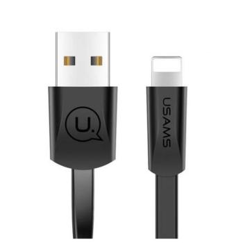 USAMS kábel lapos U2 Lightning 1,2m fekete iPhone 5/6/7/8/X (US-SJ199) kép