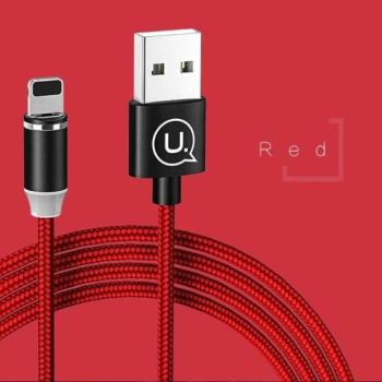 USAMS kábel mágneses U-Sure lightning 1m 2.1A fonott piros SJ292USB02 (US-SJ292) kép