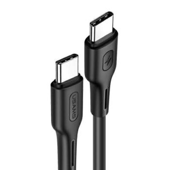 USAMS kábel U43 USB-C - USB-C 100W PD gyorstöltés 5A 1.2m fekete SJ459USB01 (US-SJ459) kép