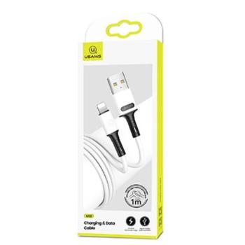USAMS kábel U52 lightning 2A gyorstöltés 1m fehér SJ434USB01 (US-SJ434) kép