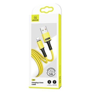 USAMS kábel U52 lightning 2A gyorstöltés 1m sárga SJ434USB03 (US-SJ434) kép