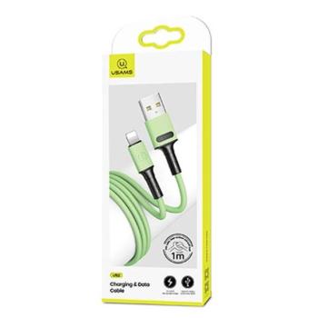 USAMS kábel U52 lightning 2A gyorstöltés 1m zöld SJ434USB02 (US-SJ434) kép