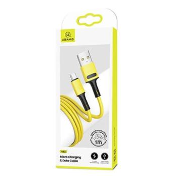 USAMS kábel U52 microUSB 2A gyorstöltés 1m sárga SJ435USB03 (US-SJ435) kép