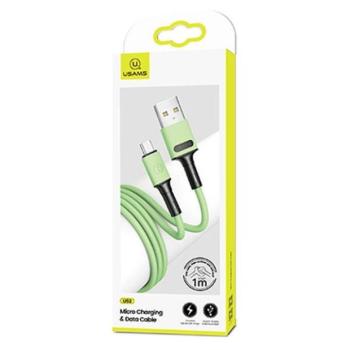 USAMS kábel U52 microUSB 2A gyorstöltés 1m zöld SJ435USB02 (US-SJ435) kép