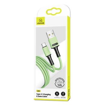 USAMS kábel U52 USB-C 2A gyorstöltés 1m zöld SJ436USB02 (US-SJ436) kép