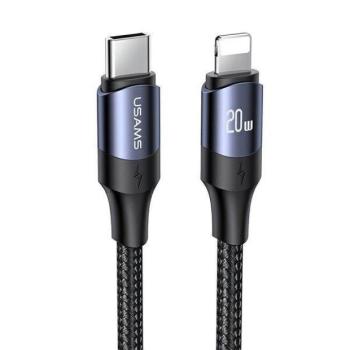 USAMS kábel U71 USB-C - Lightning 2m 20W PD gyorstöltés fekete SJ522USB01 (US-SJ522) kép