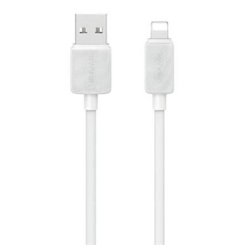 USAMS KY adatkábel (USB - lightning, 2.4A, gyorstöltő, 100cm) FEHÉR kép