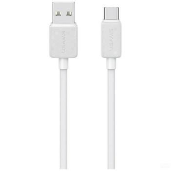 USAMS KY adatkábel (USB - Type-C, 3A, gyorstöltő, 300cm) FEHÉR kép