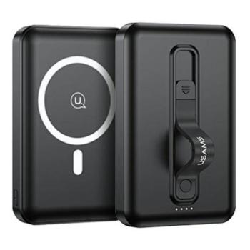 USAMS Powerbank PB64 10000mAh 20W QC3.0+PD mágneses vezeték nélküli gyorstöltés fekete 10KCD17301 (US-CD173) kép