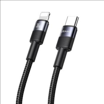 USAMS SJ729 Type-C - Lightning kábel 30W 1.2m - fekete kép