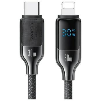 Usams SJ741USB02 HX Series Type-C - Lightning kábel 30W 120cm - fekete kép