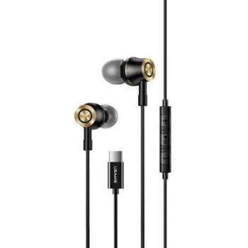 USAMS sztereó fejhallgató EP-43 fém USB-C fekete HSEP4301 kép