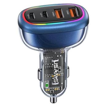 USAMS töltő 2xUSB-C 2xUSB-A C34 120W gyorstöltés kék CC169CC01 (US-CC169) kép