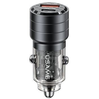 USAMS töltő C36 USB+USB-C 95W gyorstöltés fekete CC176CC01 (US-CC176) kép