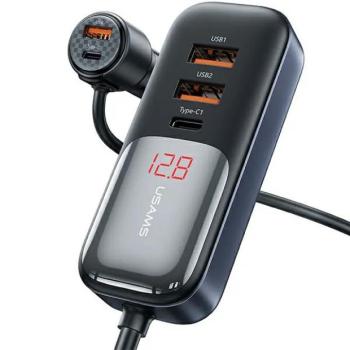 USAMS töltő C40 3xUSB+2xUSB-C 165W PD+QC gyorstöltés fekete CC213CC01 (US-CC213) kép