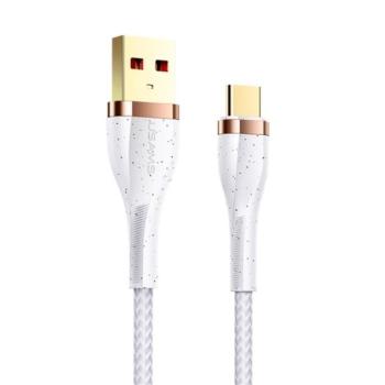 USAMS U64 adatkábel és töltő (USB - Type-C, gyorstöltés támogatás, 120cm, törésgátló, cipőfűző minta) FEHÉR Asus Zenfone 3 5.5 (ZE552KL), Honor 8, Sony Xperia X Compact (F5321), Sony X kép