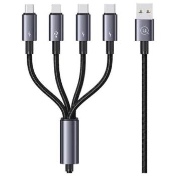 USAMS US-SJ739 Sufeng Series USB-A - Type-C/Lightning/micro USB kábel 15W 1.2m - fekete kép