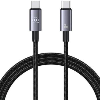 USAMS USB-C és USB-C 60W 1.2m gyors töltő acél kábel SJ661USB01 (US-SJ661) kép