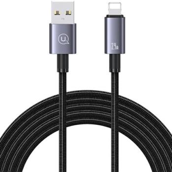 USAMS USB Lightning 2.4A 1.2m gyors töltő acél kábel SJ667USB01 (US-SJ667) kép