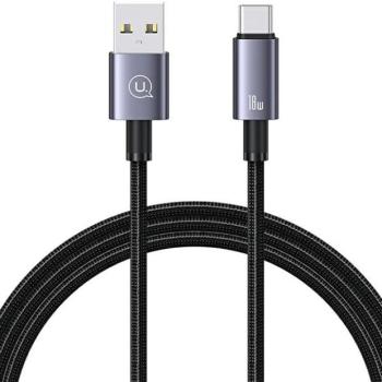 USAMS USB-ről USB-C 3A 1.2m gyors töltő acél kábel SJ663USB01 (US-SJ663) kép