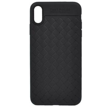 USAMS Woven szilikon telefonvédő (fonott minta) FEKETE Apple iPhone XS Max 6.5 kép