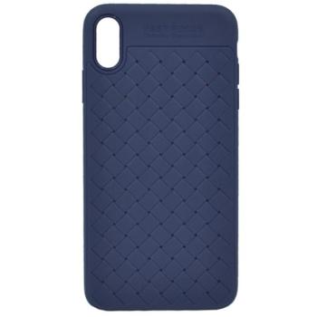 USAMS Woven szilikon telefonvédő (fonott minta) SÖTÉTKÉK Apple iPhone XS Max 6.5 kép