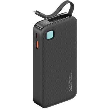 USAMS XY Series Powerbank visszahúzható kábellel Lightning 10000 mAh PD 20W - fekete kép