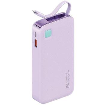 USAMS XY Series Powerbank visszahúzható kábellel Lightning 10000 mAh PD 20W - lila kép